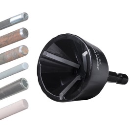 Jerax tools Tungsten Carbide Chamfering Drill Bit 1-1/8" for Removing Burr and Edge Deburring, Quick Release Hex Shank Deburring Tool for Metal Rod, Tube, Screw, Dowel, Sheet, Copper/PVC Pipe