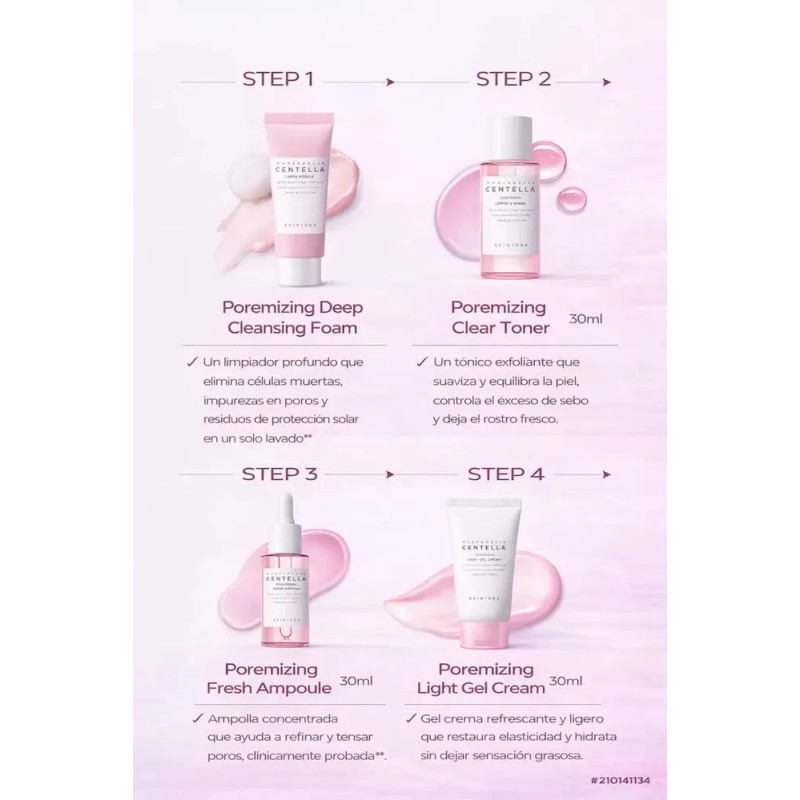 Skin1004 Madagascar Centella Poremizing Travel Kit 4 Piezas