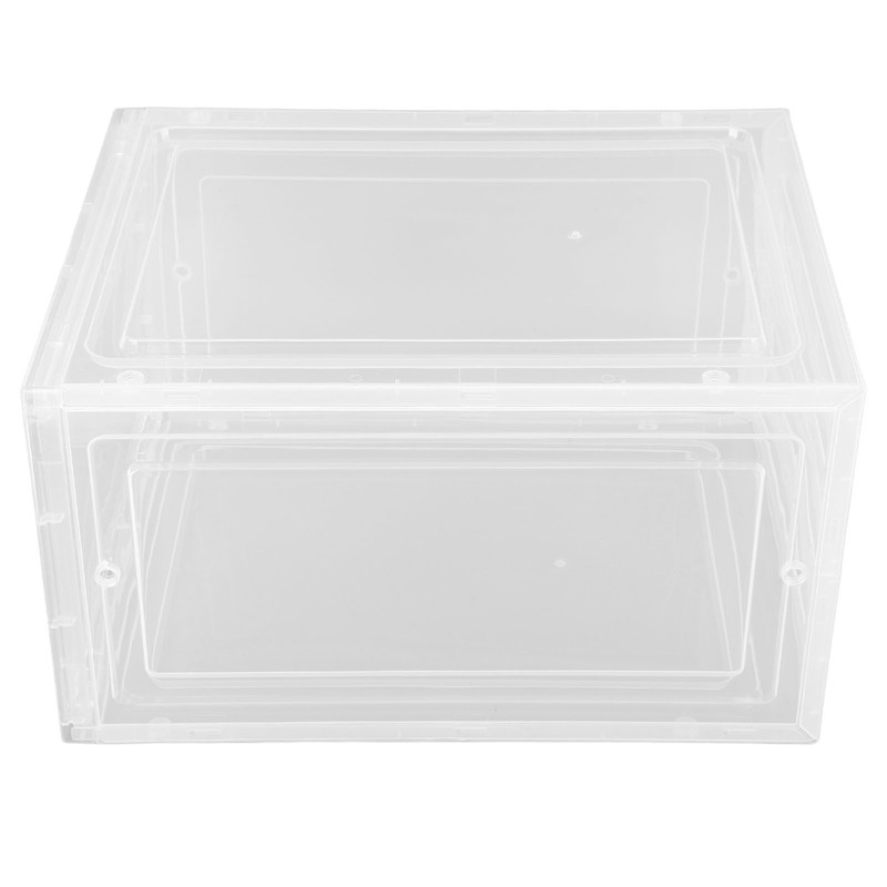 Shoe Storage Box Clear Acrylic with Magnet Front Door Stackable