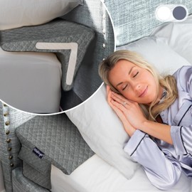 XetraDesign Bed Wedge Pillow for Headboard Gap Up to 7", Triangle Gap Filler for Bed, Mattress Wedge Gap Filler, Headboard Space Filler, Corner Pillow, Grey Queen 60"