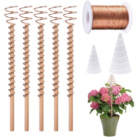 ATROPOS 99.9% Pure Copper Gardening Set: 65.6 Ft 16 Gauge Wire + 5 Stakes + 2 Fibonacci Jigs – Promote Plant Growth and Beautify Your Garden