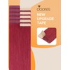 DOORES Real Hair Tape Extensions, Remy Hair Tape, Burgundy Red,