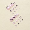 French Tip Press on Toenails Short Square Fake Toes with