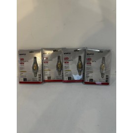 SATCO Pack of 4 Candle Flame Tip Frosted Bulb 3.5W LED E12 Candelabra Satco S8614