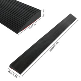 1.28" Rise Threshold ramp, 35.4" Wide Wheelchair ramps for doorways, Non-Slip cuttable Rubber Threshold ramp for Step Sidewalks Doorway Driveway Stair.