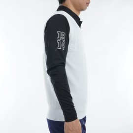 Admiral ADMA471 Men's Sweater Vest, Admiral Golf Cable Pattern, V-Neck Vest, white, L