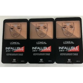 L'Oréal Lot of  3 NEW Infallible Pro-Contour Contour & Highlight Palette - 815 Deep