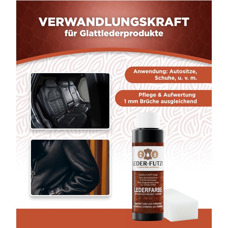 Leder-Futzi Leather Colour Black 100 ml - Flexible Drying &