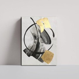 Abstract Wall Art Framed Canvas for Living Room Gold Modern Painting on Canvas Minimalist Black Home Wall Decor Artwork Print Pictures for Bedroom Kitchen Office 16.00"x24.00"