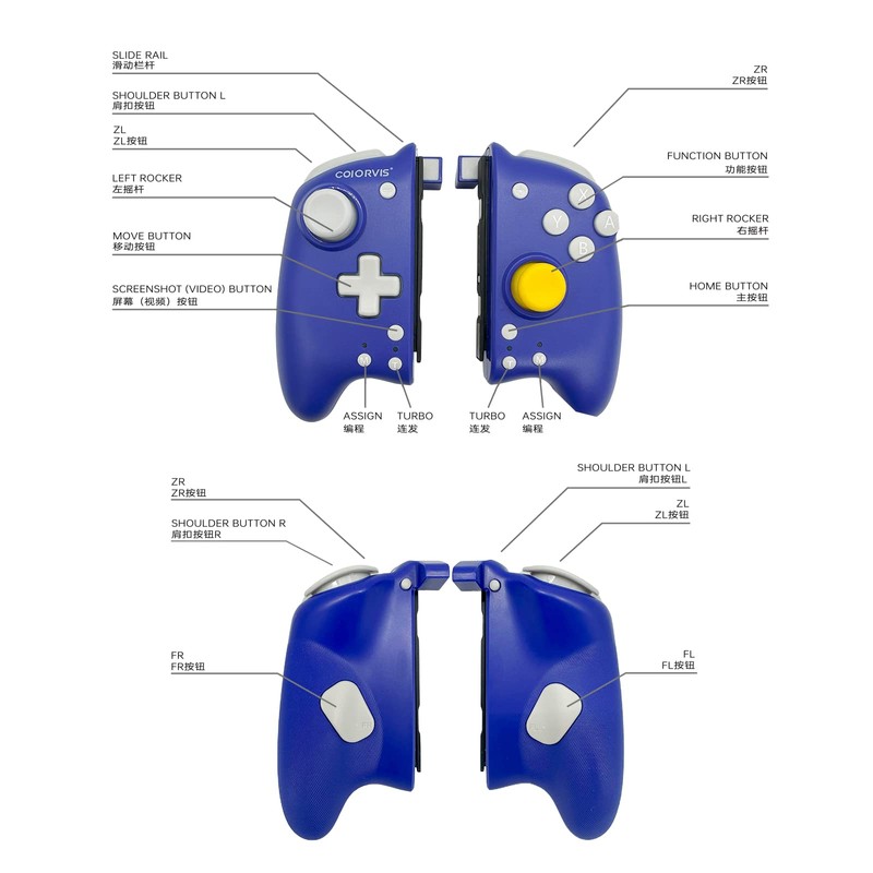 COIORVIS Switch Controller JoyPad Controller for Switchl/Switch OLED, Wireless Switch