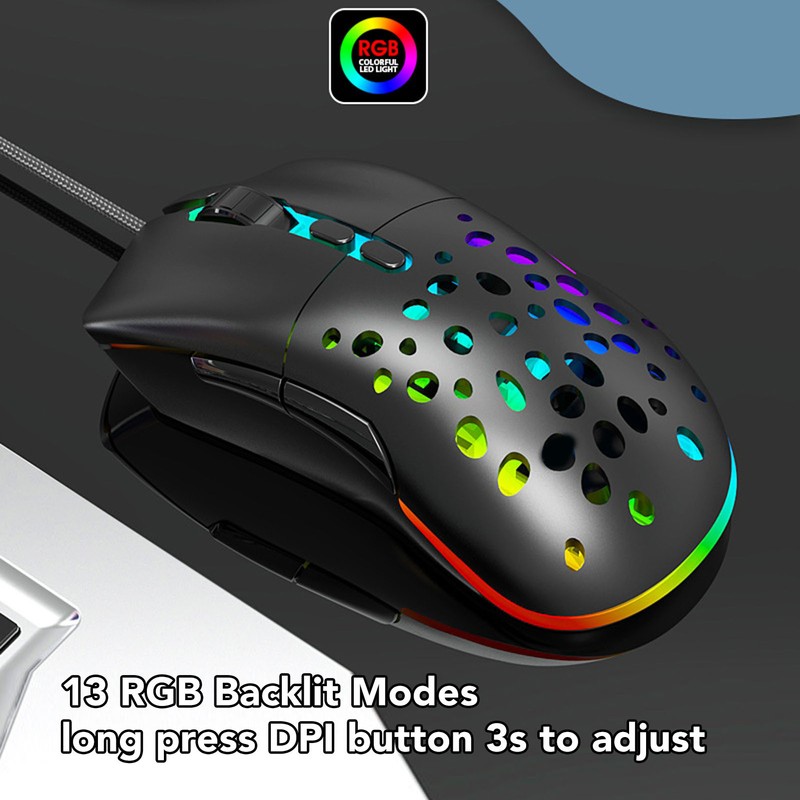 Wireless Mouse Dual Mode Programmable Keys RGB Backlit Adjustable DPI