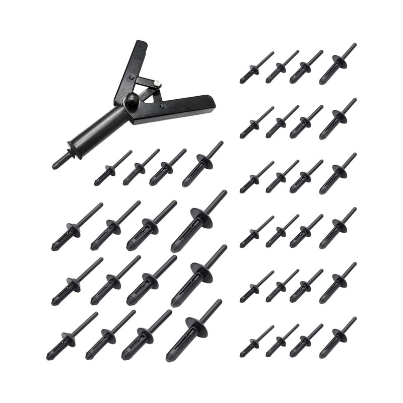 AIMALL 41 Piece Plastic Rivet Gun Set, Quick Release Riveting