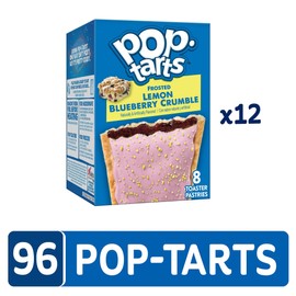 Pop-Tarts Toaster Pastries, Breakfast Foods, Kids Snacks, Frosted Lemon Blueberry Crumble (12 Boxes, 96 Count)
