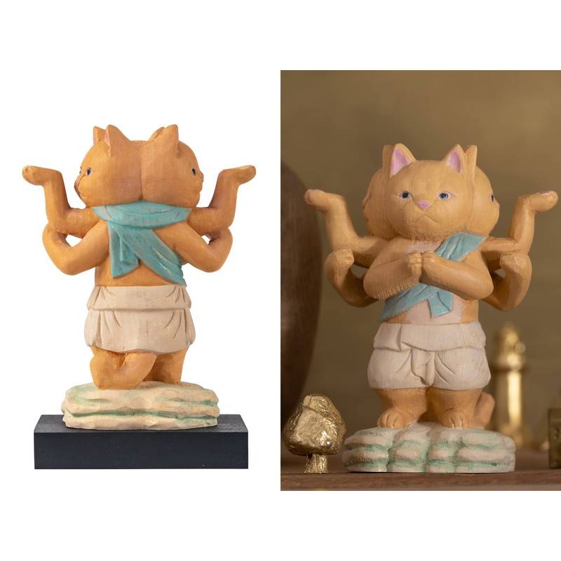 Buddha Cat Asura, Original Sculpture Supervised by Buddha Shop Sakai