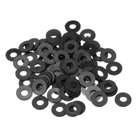 TOP-VIGOR 80Pcs Black Nylon Flat Washers, M4 x 10mm x 1mm Insulating Round Seal Spacer Tap Sealing O Ring Gasket for Faucet Pipe Water Hose