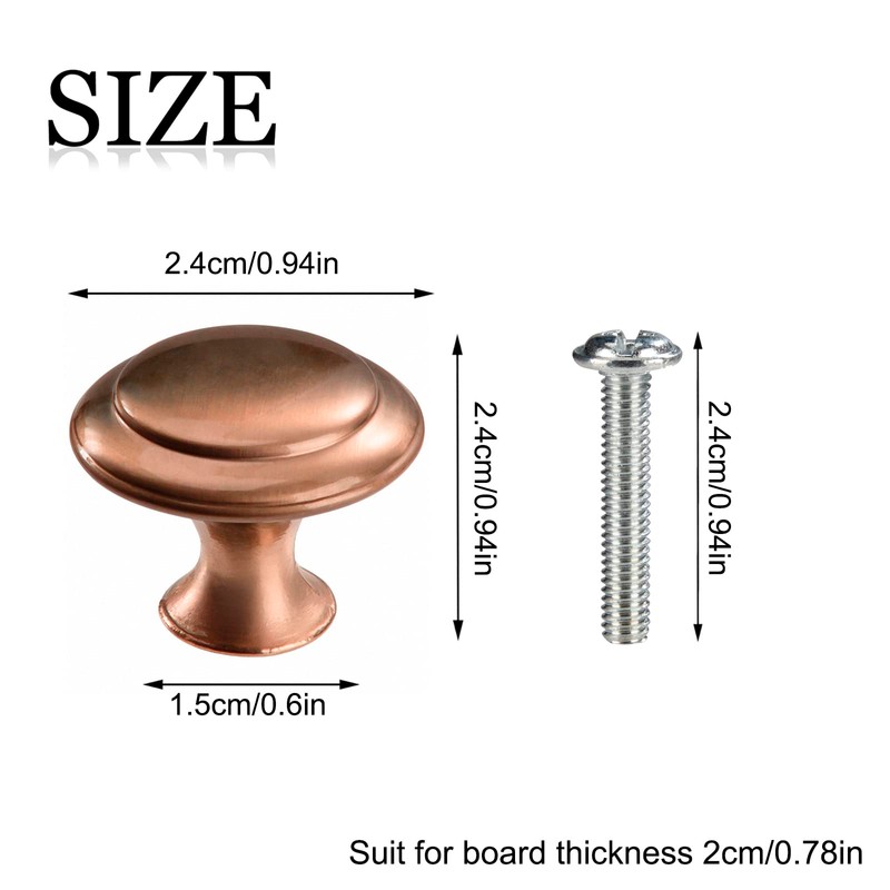 MengH-SHOP Cabinet Knob Round Door Knobs 30mm Mushroom Shape Pull