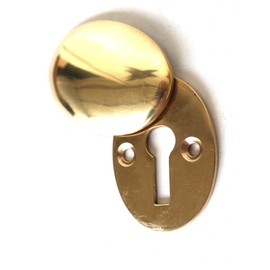 Oval Swivel Vintage Style Cast Brass Key Hole Cover Cabinet and Door Escutcheon