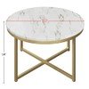 Coffee Table with Faux Marble Top - Modern Round Accent