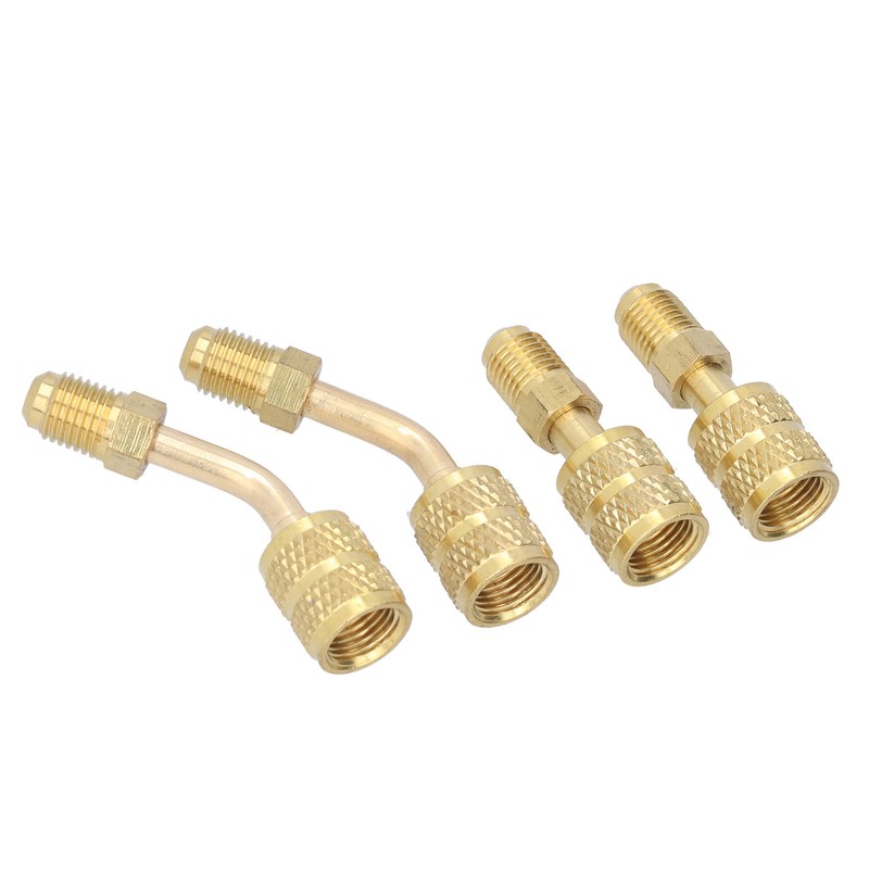 4Pcs 1/4SAE to 5/16SAE Conversion Head Refrigerant Charging Adapter for