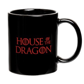 House Dragons Mug - 11oz Black Mug/Cup Game - Thrones Artwork on Both Sides - Grade A Ceramic - Giftable Foam Box Packaging