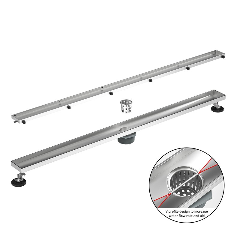Bochni Linear Shower Drain 40" Brushed 304 Stainless Steel |