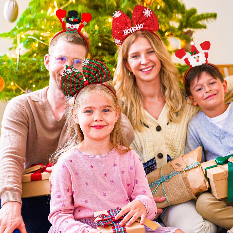 HOVACY HOVACY 12 PCS Christmas Headbands, Felt Xmas Head Topper,