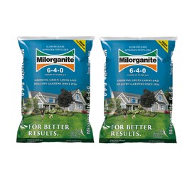 Milorganite All-Purpose Eco-Friendly Slow-Release Nitrogen 6-4-0 Fertilizer, 32 Pound Bag (Pack of 2) - for Lawns, Flowers, Gardens