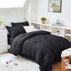 HYMOKEGE Black Twin XL Comforter Set Seersucker 5 Pieces, All