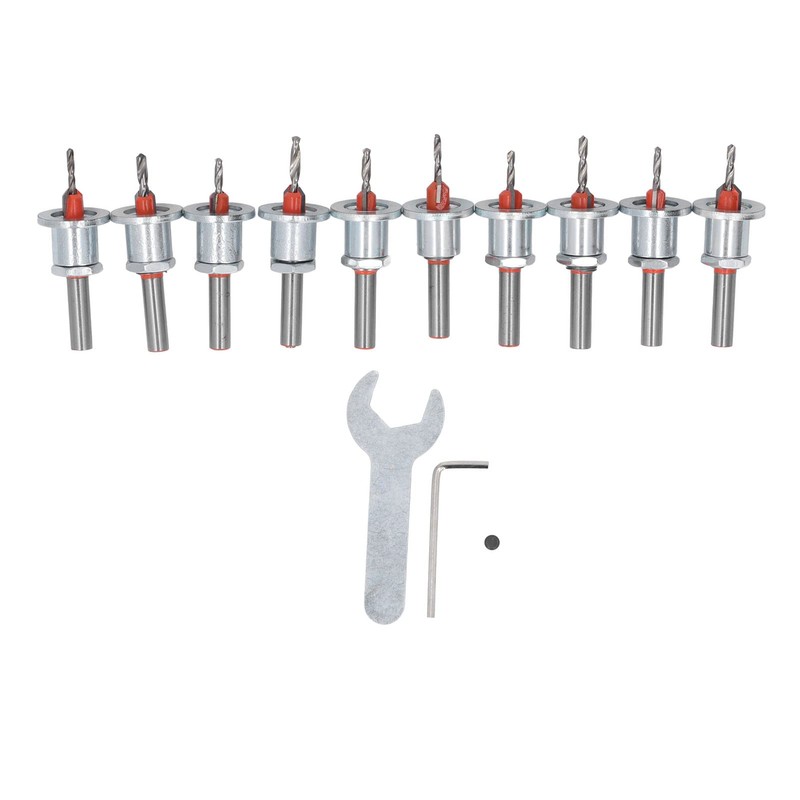 Countersink Drill Bit Set, 10PCS Countersink Set with Adjustable Drill