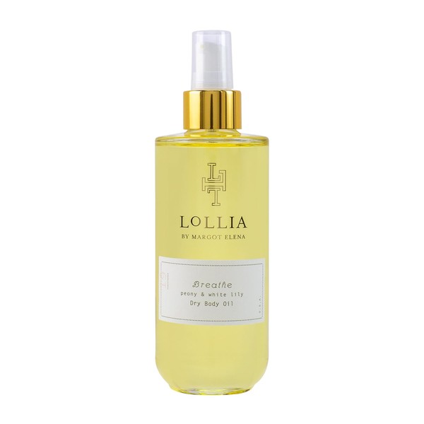 LOLLIA Breathe Dry Body Oil, 6.8 Fl. Oz. – Peony & White Lily – Women’s Body Oil, Scented Body Oil, Moisturizing Body Oil, Dry Body Oil for Women, For All Skin Types