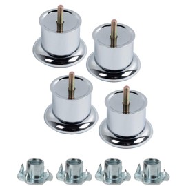 Molly Malou 4 x Chrome Sofa Furniture Legs Couch Worktop TV Desk Replacement Base Feet Hight 50mm (4 x Pcs)