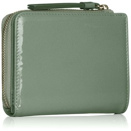 Margaret Howell Ideas MHLW1AS2 Folding Wallet, Goat Leather, Enamel, Lightweight, Bifold with Zipper Coin Purse, multicolor (blue / gray)