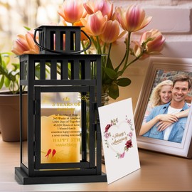 HN HAIINAA 5th Anniversary Lantern - Wedding Gifts for Couple, Parents, Grandparents - Happy Anniversary Decoration
