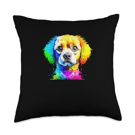 Toy Poodle Gifts & Toy Poodle Accessories Pop Dog Lover I Splash Art Toy Poodle Throw Pillow, 18x18, Multicolor