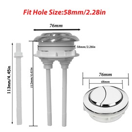 58mm/2.3" Toilet Tank Push Button Thread Diameter Dual Push Flushing Button Adjustable Toilet Water Tank Button,for Glacier Bay Aquasource,for TOTO,for American Standardfor,KOHLER