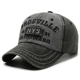 The Couple Embroidery Visors Street Vintage Cap Unisex Comfortable Six-Piece Flat Baseball Cap Summer Versatile Caps Solid Colour Breathable Adjustable Hat Outdoor Sports Hat (Grey, One Size)