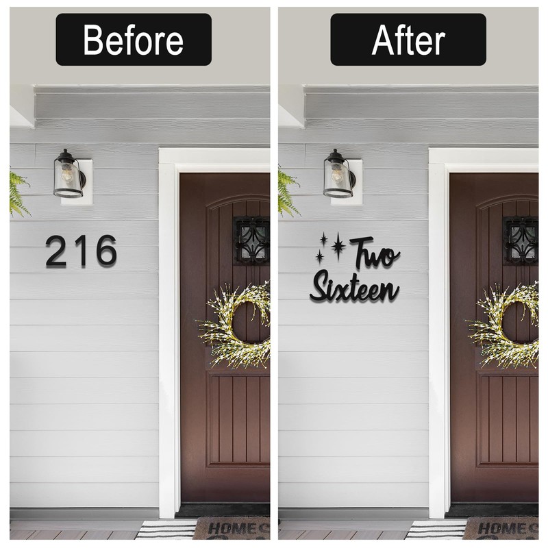 LUCK HOUSE Cursive House Numbers for Outside – 6 Inch