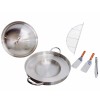 20" Concave Down Comal Set, Stainless Steel, Taco para Carnitas