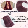 Burgundy Tape In Hair Extensions Human Hair Seamless 22 Inch