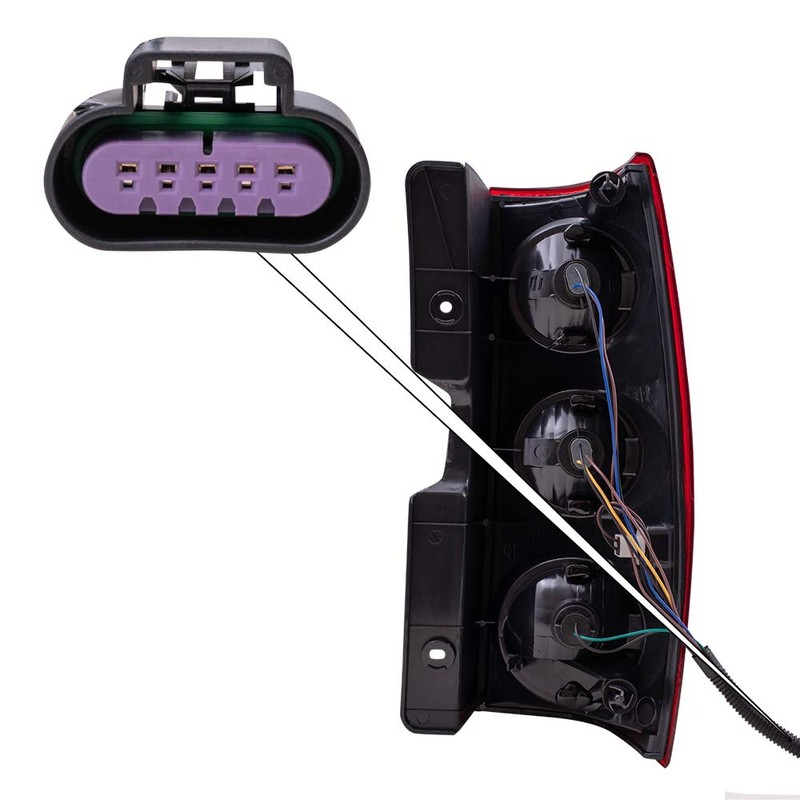 Brock Replacement Driver Tail Light Lens Compatible with 2007-2014 Yukon