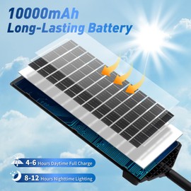 BINGLUX Solar Street Lights Outdoor Waterproof, Solar Parking Lot Lights with Motion Sensor, Dusk to Dawn Auto On/Off, LED Flood Security Lights for Outside, Yard, Garage, Path