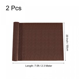 sourcing map Crepe Paper Rolls 7.5ft Long 20 Inch Wide for Various Large Hanging Party Backdrop DIY Decoration, DIY Supplies, Dark Brown Pack of 2