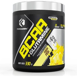 Forzagen Aminoácidos BCAA + Glutamine 8 g de BCAA 2:1:1 2 g de L-Glutamina 30 Servicios Sabor Piña Post-Intra Entrenamiento Con Complejo de Hidratación Hydragen® 330 g