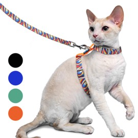 Supet Cat Harness and Leash, Escape Proof Cat Vest for Small Large Cats, Adjustable Cat Collars, Harnesses and Leashes for Walking, Lightweight Kitten Harness