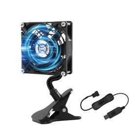 3.62" USB Clip on Fan 5V USB Boost 12V 3Pin Adapter with On/Off Switch Cooling Fan for Desktop Bed Frame and DIY Cooling Projects