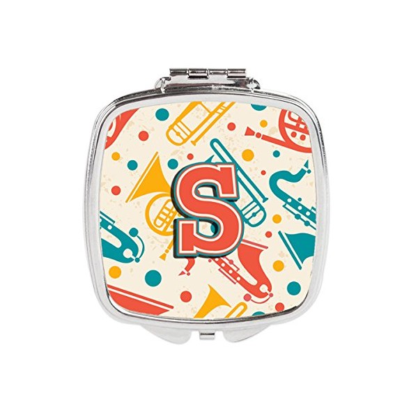 Caroline's Treasures Letter S Retro Teal Orange Musical Instruments Initial