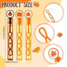 Wettarn 48 Pcs Thanksgiving Day Bubble Wands Mini Bubbles Party Favors for Thanksgiving Day Roasted Turkey Pumpkin Maple Leaf Bubble Wands for Thanksgiving Day Boys Girls Adults, 3 Style