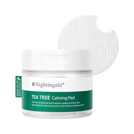 Nightingale Teatree Calming Pads, Facial Toner Pads with Tea Tree & PHA, Low pH Daily Toner Pads, Soothing for Sensitive & Irritated Skin, Hypoallergenic, Vegan Pads, korean skin care