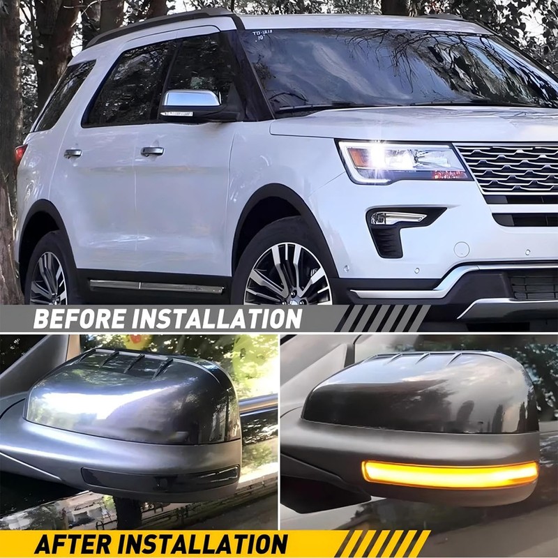 GearUp Sequential Dynamic Mirror Turn Signal Lights for Ford Explorer
