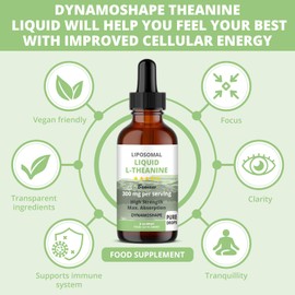 Baanaas Liposomal Liquid L-Theanine Drops | All Natural L-Theanine | L-Theanine for Stress Relief, Relaxation, Focus Without Drowsiness | L-Theanine MAX Absorption